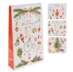 SACO PRESENTE 22X18CM NATAL PAPEL#